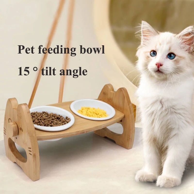 Pet Bowl Ceramic Double Bowl