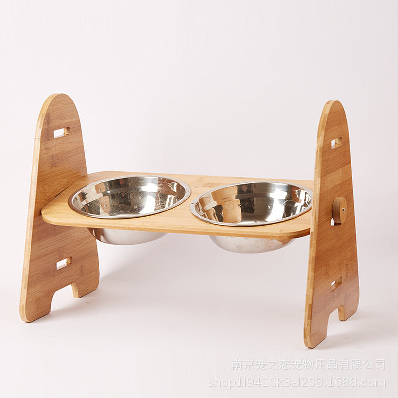 Large Dogs Dog Bowl Bamboo Stand