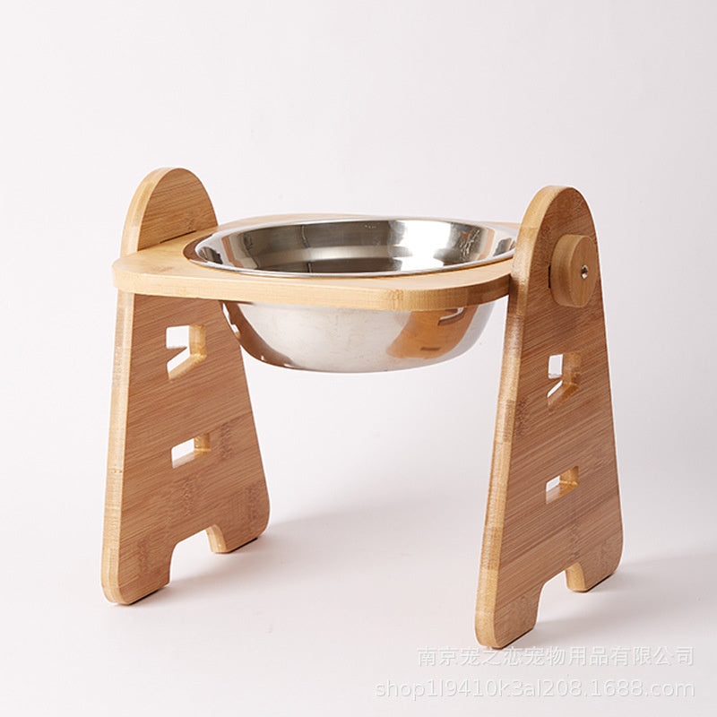 Large Dogs Dog Bowl Bamboo Stand