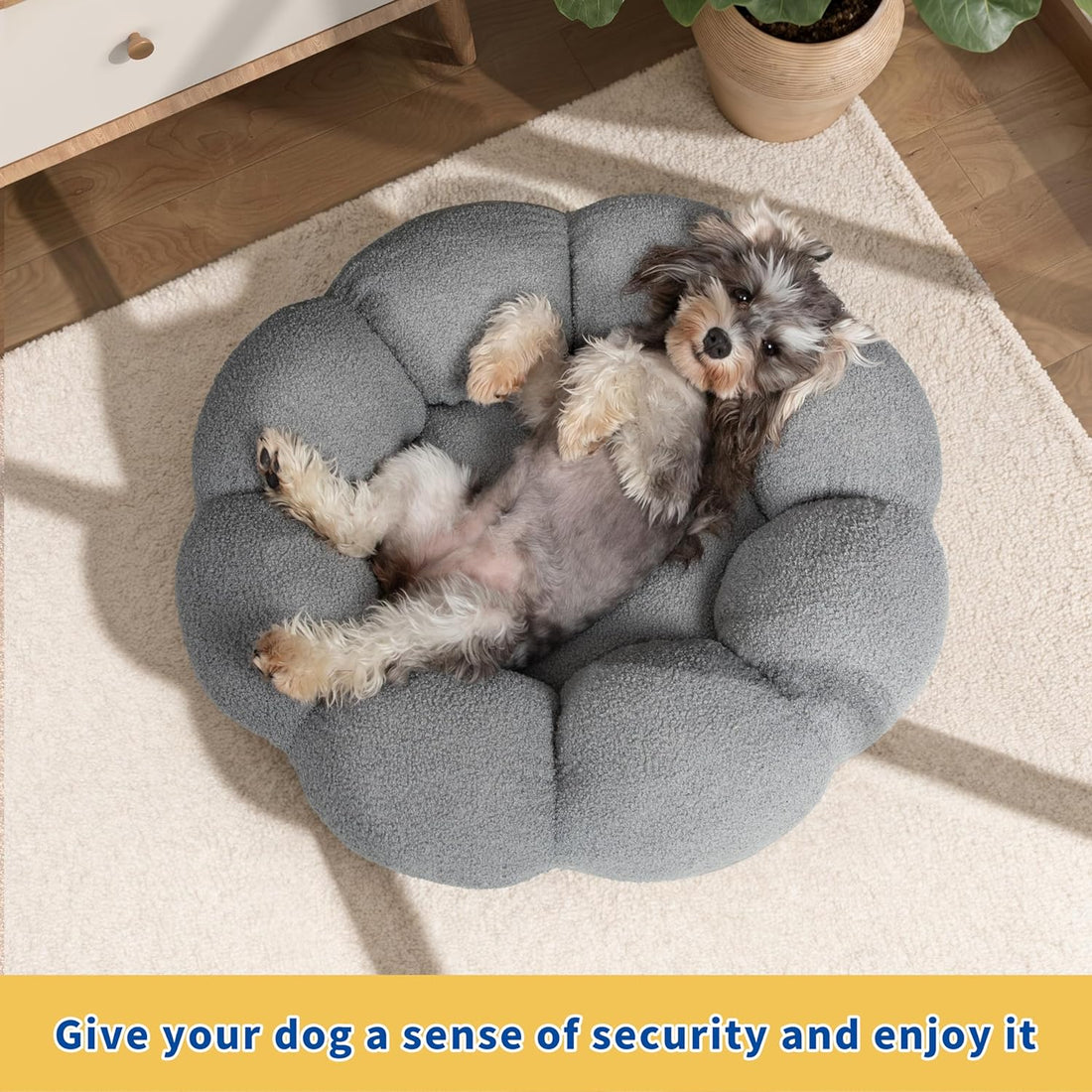 Fluffy Flower Cat Dog Bed