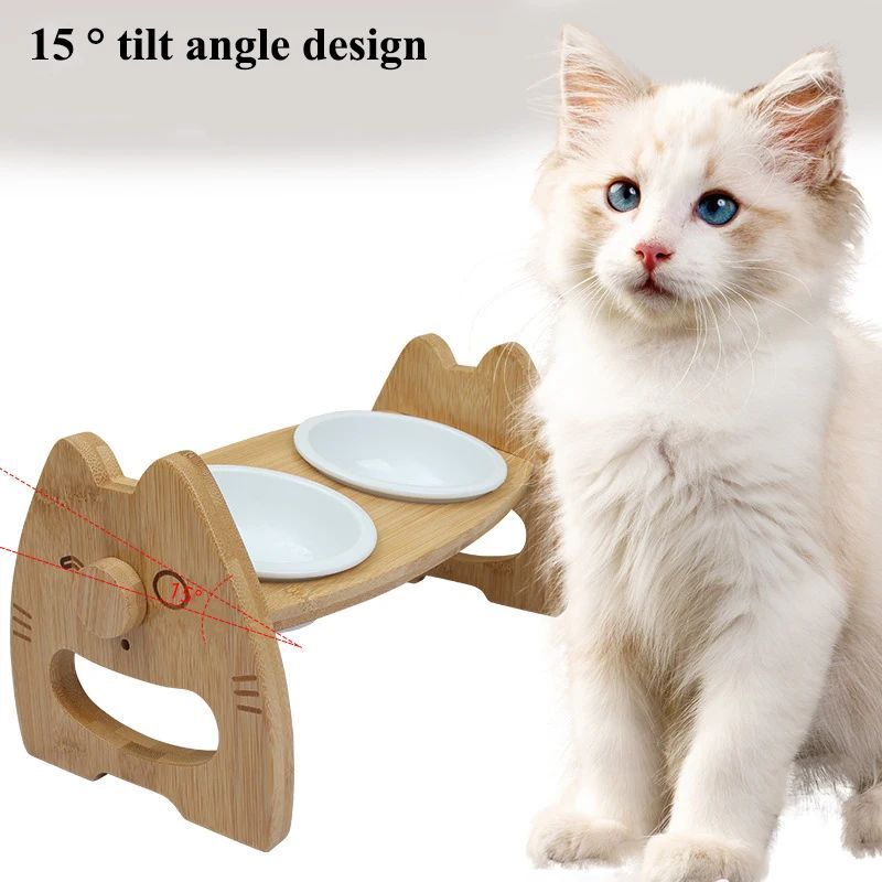 Pet Bowl Ceramic Double Bowl