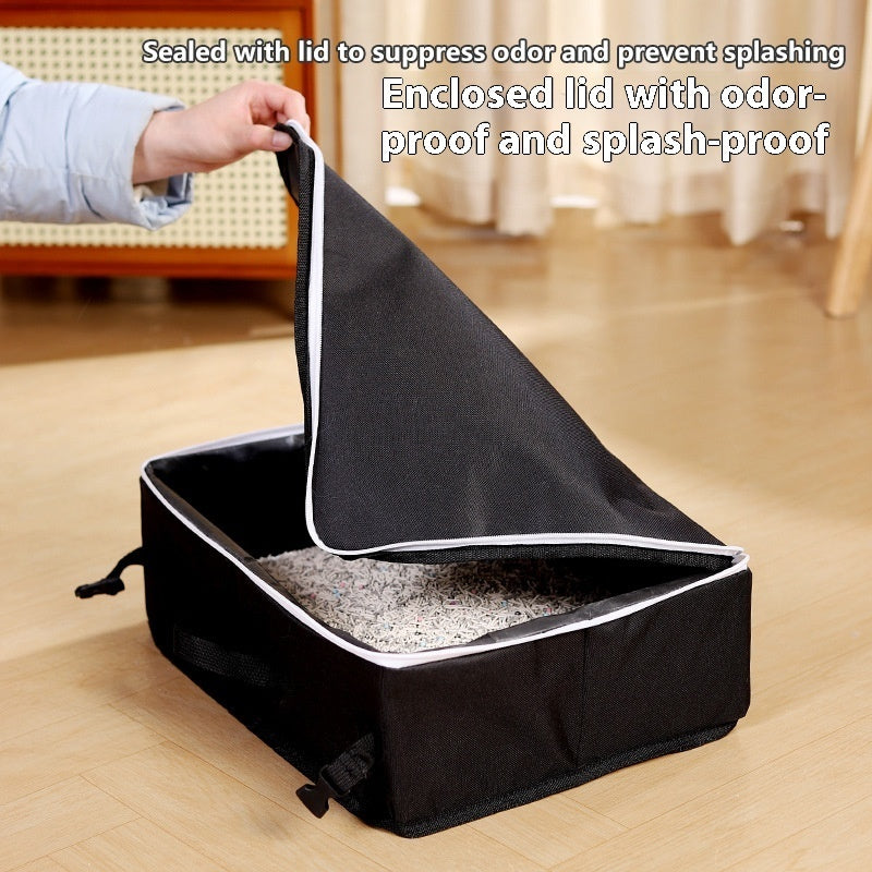 Folding Litter Box Fully Enclosed Temporary Travel