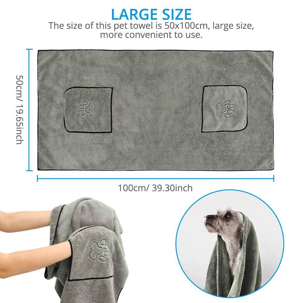 Super Absorbent Large Puppy Pet Bath Towel