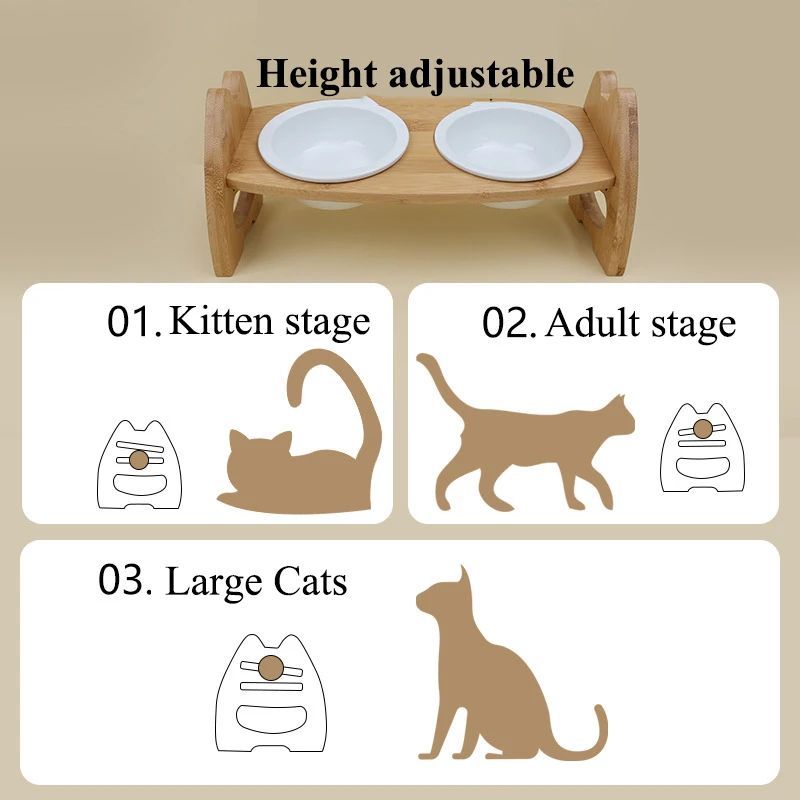 Pet Bowl Ceramic Double Bowl
