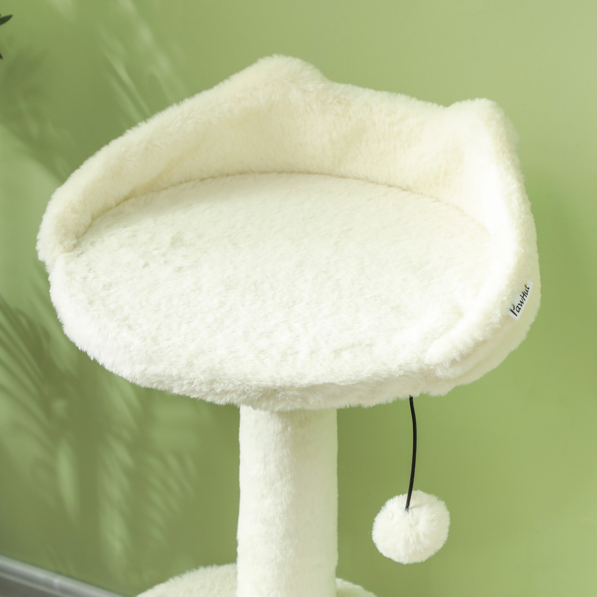 31" Cat Tree Tower with Scratching Posts, Cat Condo, Beds, Platform and Toy Ball for Indoor Cats, Cream White