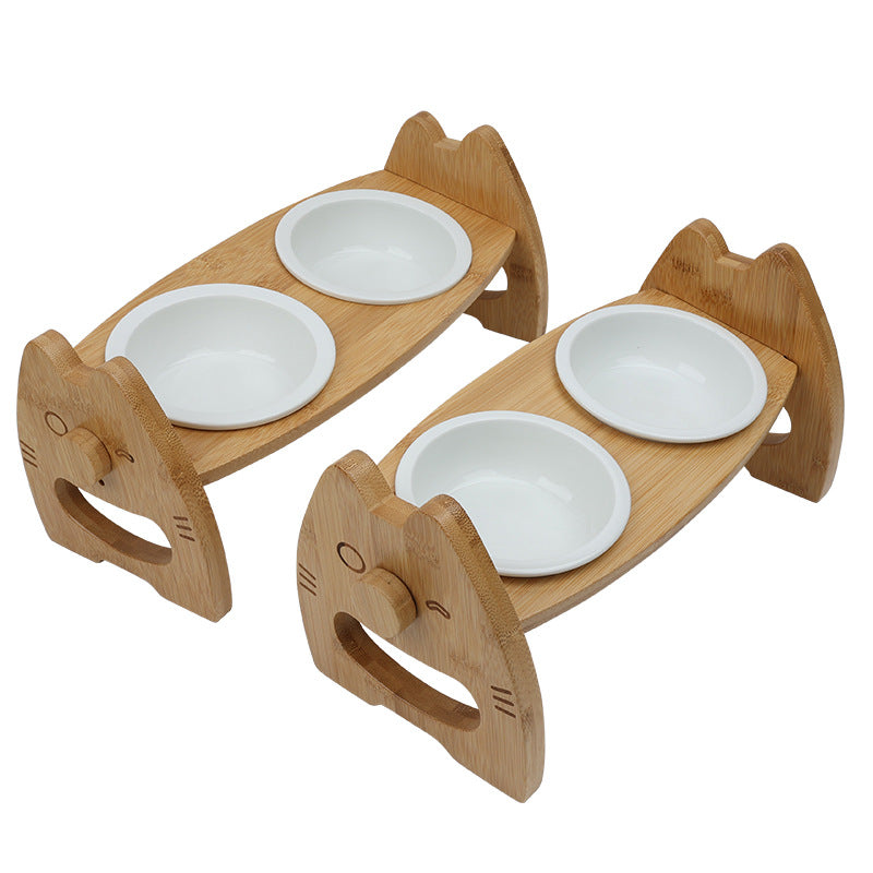 Pet Bowl Ceramic Double Bowl