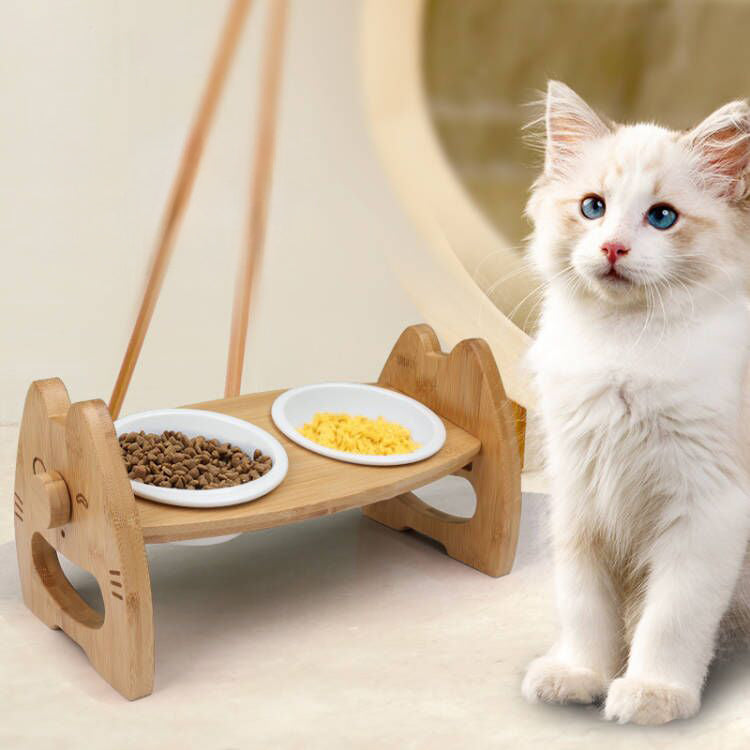 Pet Bowl Ceramic Double Bowl