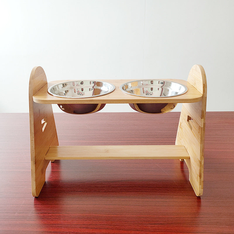 Large Dogs Dog Bowl Bamboo Stand